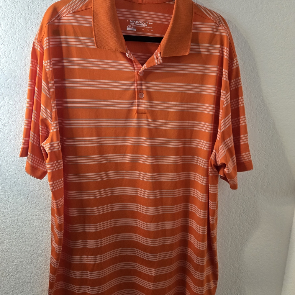 Nike Golf Tour Performance Mens Polo Orange Size XXL Like New